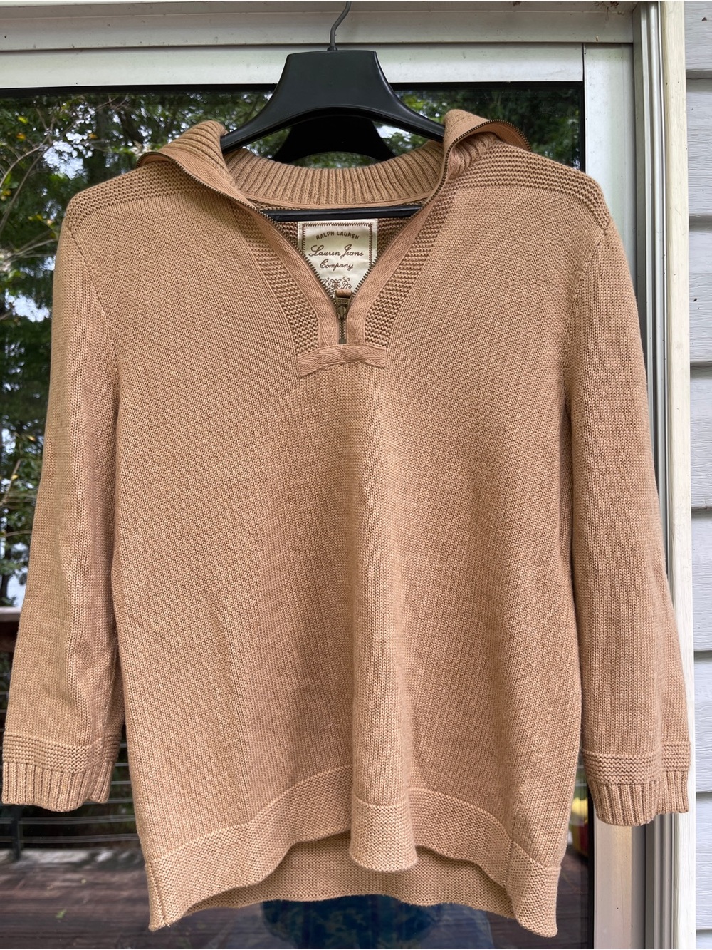 Ralph Lauren Tan Zip-Neck Sweater